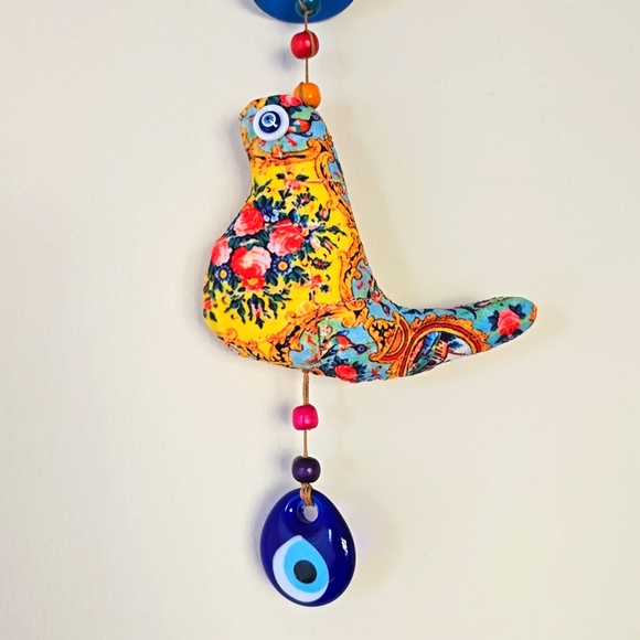 Wall Decorating Amen Bird Blue Evil eyes 12"×5" - Picture 1 of 7